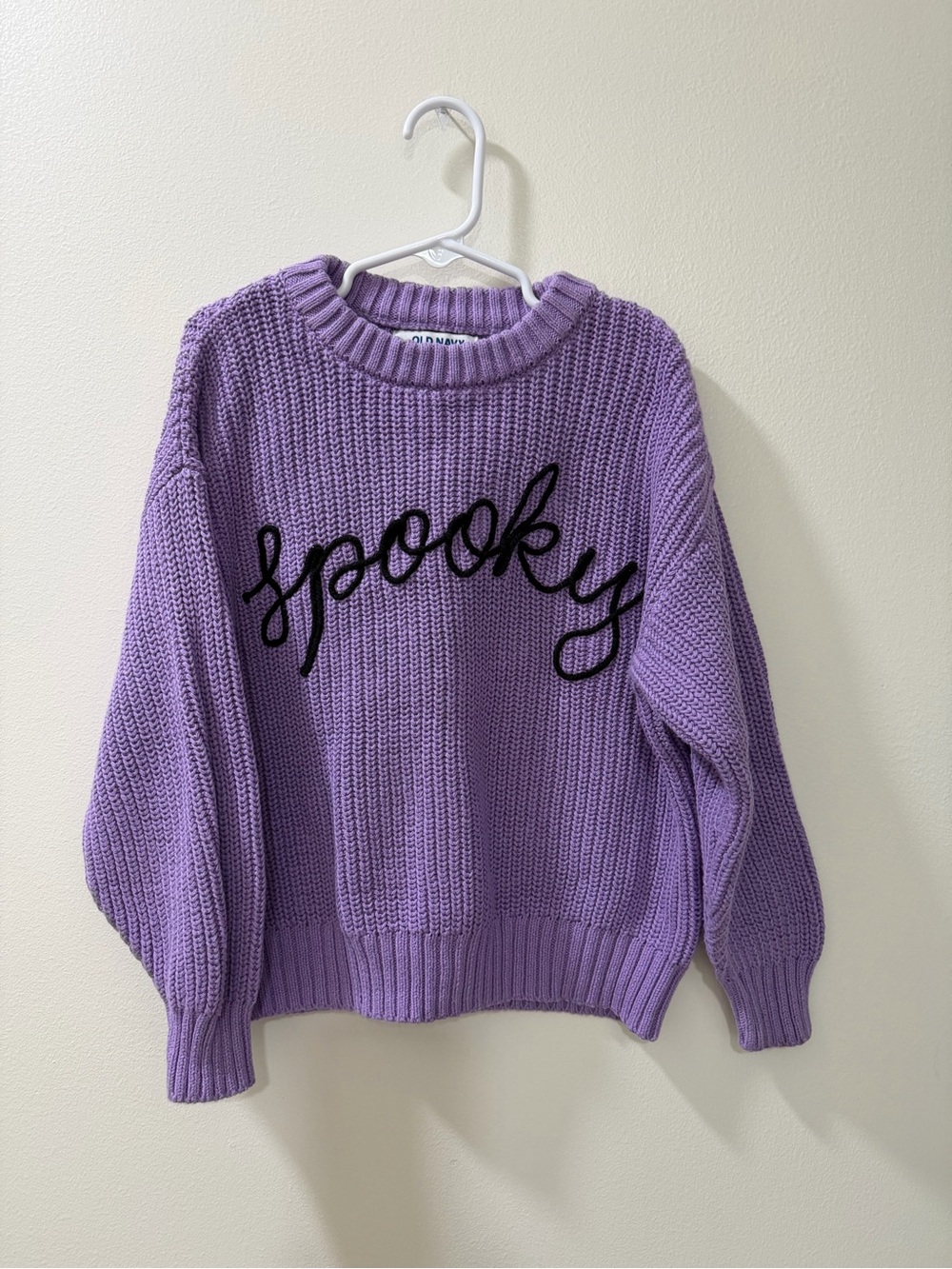 Old Navy Purple Spooky Cotton Knit Sweater